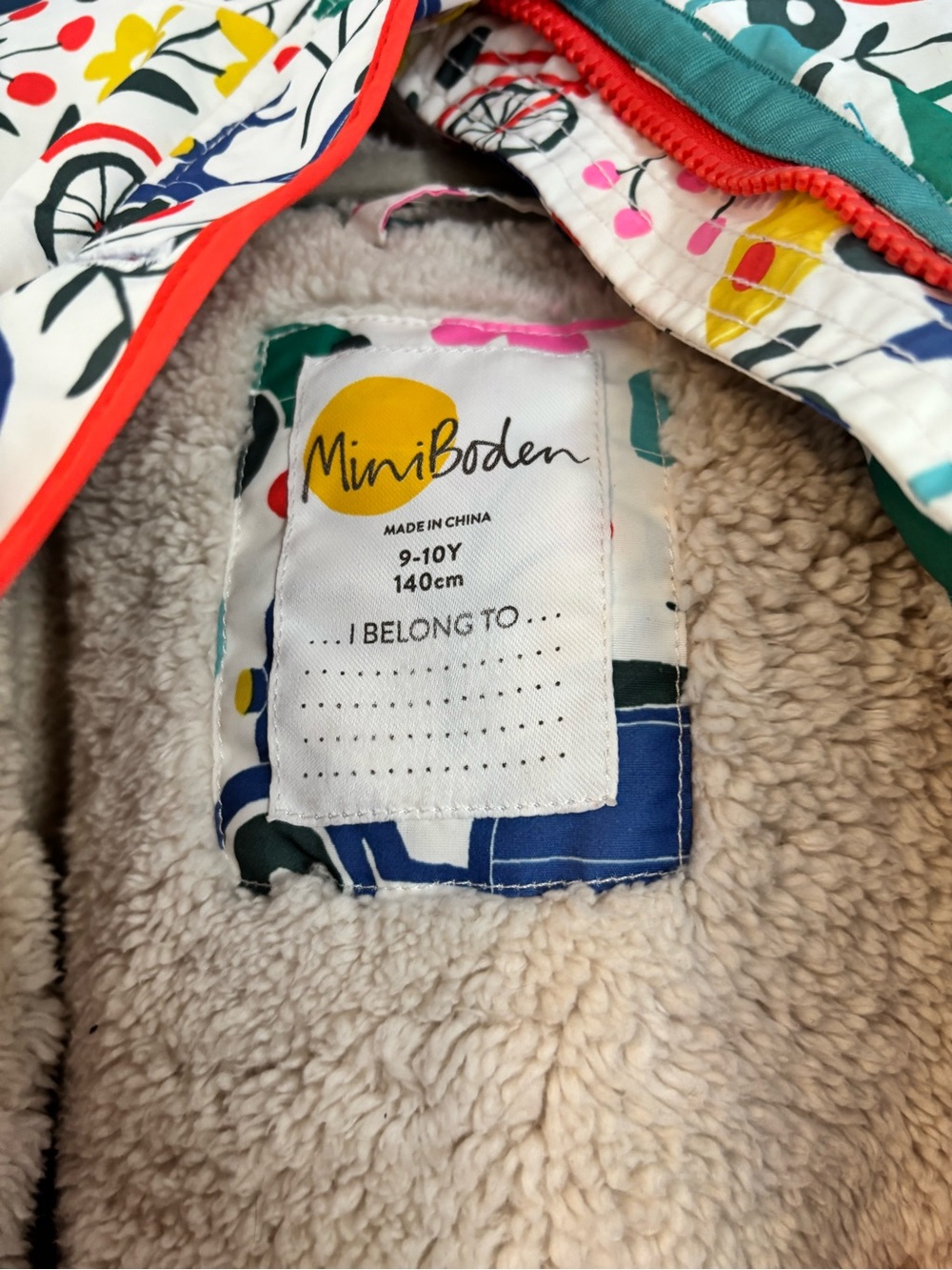 MiniBoden Multicolor Floral & Car Print Hooded Jacket - Picture 5 of 5